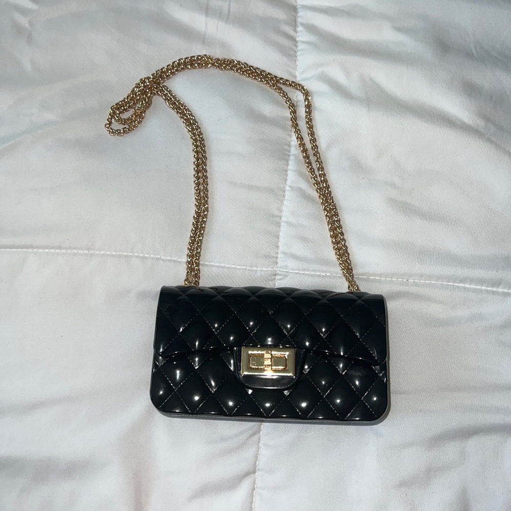Small black jelly purse